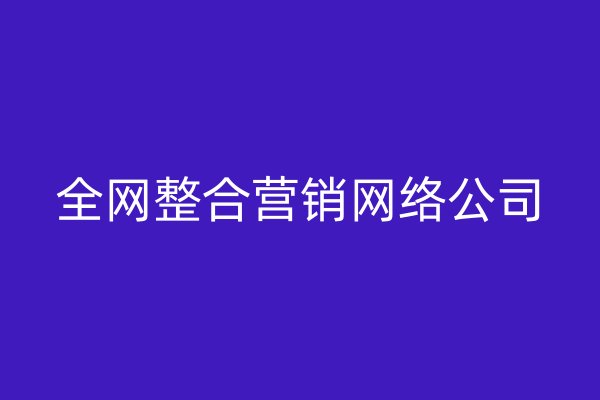 全網(wǎng)整合營銷網(wǎng)絡公司