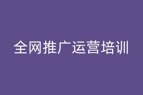 全網(wǎng)推廣運(yùn)營培訓(xùn)