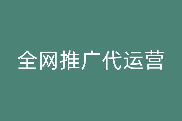 全網(wǎng)推廣代運(yùn)營(yíng)