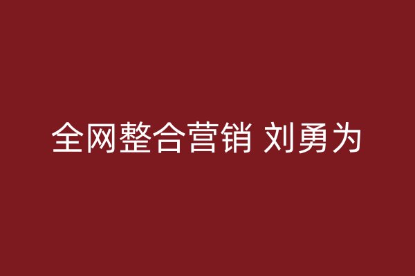 全網(wǎng)整合營銷 劉勇為