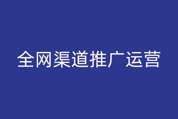 全網(wǎng)渠道推廣運營