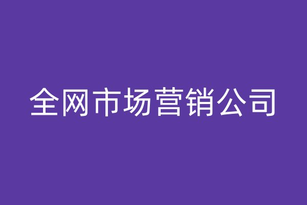 全網(wǎng)市場營銷公司