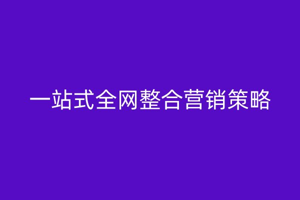 一站式全網(wǎng)整合營銷策略