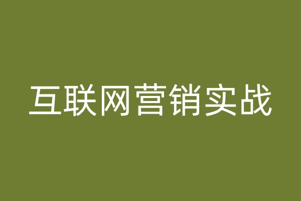 互聯(lián)網(wǎng)營銷實戰(zhàn)