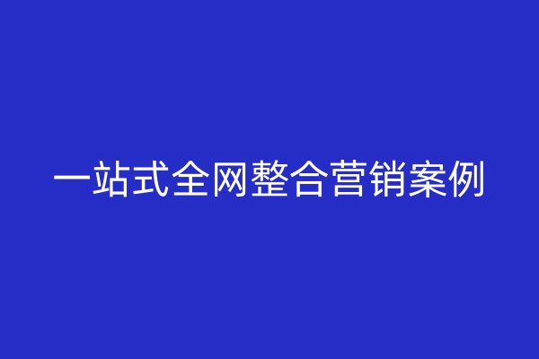 一站式全網(wǎng)整合營銷案例